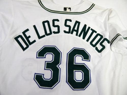 2002 Tampa Körfezi Şeytan ışınları Luis De Los Santos 36 Oyun Kullanılmış Beyaz Forma 48 0807 - Oyun Kullanılmış